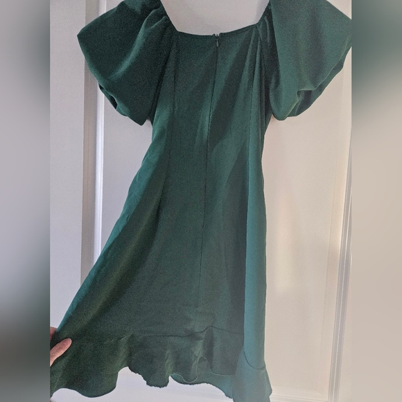 Wrap Mini Dress with Bell Sleeves - Picture 2 of 5